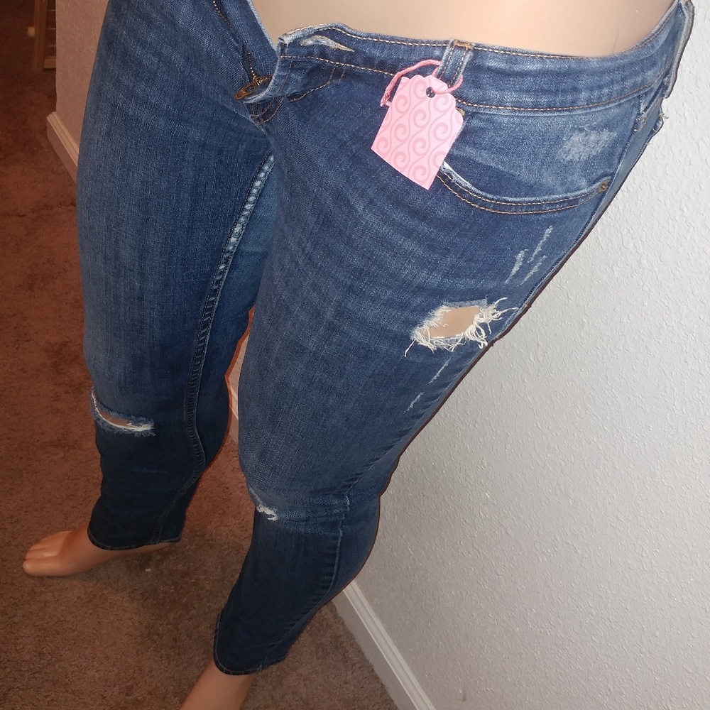 SOLD • Levi's • y2k denim blue jeans distressed too superlow skinny fit [15] - Picture 6 of 9